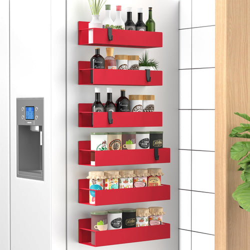 Red Wall Magnetic Shelving